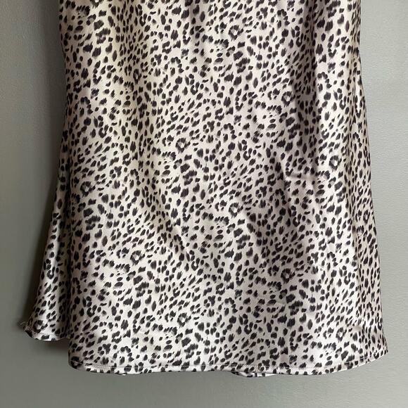 PRINCESS POLLY LEOPARD BETTA VANORE MINI DRESS Size 6 Silky Slip Dress Cream Tan - Picture 8 of 16